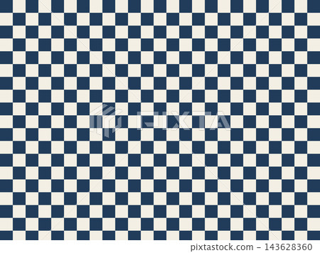 A background illustration featuring a checkered pattern. A refined and calming traditional Japanese design with alternating squares in navy and off-white. 143628360