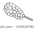 簡單插圖，線條畫插圖，起司熱狗 143628782