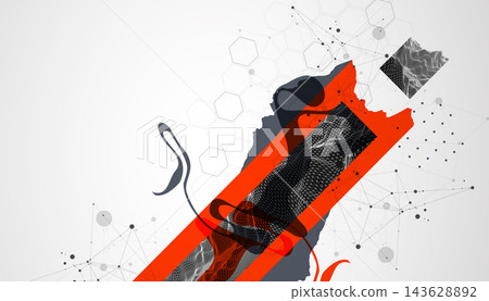 Abstract wireframe background. Mountain art elements. Surface illustration. Abstract wireframe background. Mountain art elements. Surface illustration. 143628892