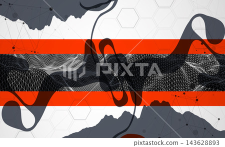 Abstract wireframe background. Mountain art elements. Surface illustration. Abstract wireframe background. Mountain art elements. Surface illustration. 143628893