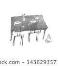 Autumn tea time enjoying Mont Blanc and osmanthus at a wooden table. 143629357