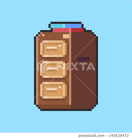 Pixel art Wooden Cupboard game asset design Pixel art Wooden Cupboard game asset design 143629472