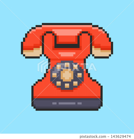 Pixel art Classic Telephone game asset design 143629474
