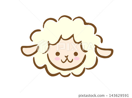 A cute, loosely drawn illustration of just the sheep's face. A cute, loosely drawn illustration of just the sheep's face. 143629591