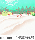 A vector illustration of a tropical ocean seabed with vibrant coral reefs. 143629985