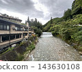 The river flowing through the Shima Onsen town and the hot spring inns 143630108