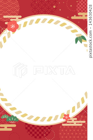 簡約紅色新年裝飾相框 1_直式款 簡約紅色新年裝飾相框 1_直式款 143630428