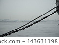 Chains of ships anchored in the harbor 143631198