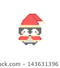 Santa Claus Penguin Pixel Art 143631396
