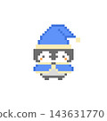 Santa Claus Penguin Pixel Art 143631770