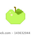 Pixel art of a green apple 143632044