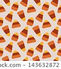 Halloween candy corn Seamless Pattern in Orange Color Brown and yellow vector illustration 143632872
