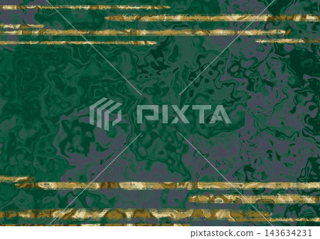 Gold-lined, green-ground, fluid marble background material Gold-lined, green-ground, fluid marble background material 143634231
