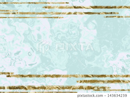 Gold line light blue ground fluid marble background Gold line light blue ground fluid marble background 143634239