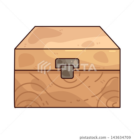 Illustration of Wooden Box 143634709