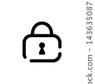A padlock icon drawn with dashed lines 143635087