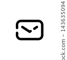 A simple letter envelope icon drawn with dashed lines. 143635094