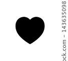 Simple heart-shaped silhouette icon 143635098