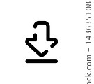 Download icon drawn with dashed lines 143635108