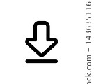 Download icon drawn with lines 143635116