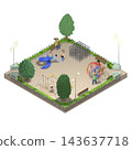 [Isometric Image] Children's Park - Square, Transparent PNG, with People 143637718