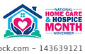 National home care and hospice month pink heart awareness 143639121