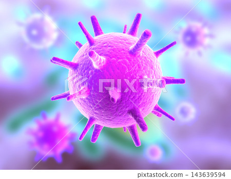 Novel coronavirus concept. Microscopic view of corona virus Novel coronavirus concept. Microscopic view of corona virus 143639594