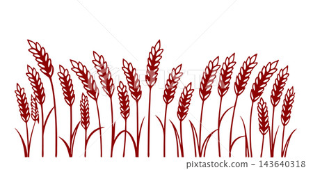 Collection of Wheat Ear Silhouette Hand Drawn Nature Illustration Collection of Wheat Ear Silhouette Hand Drawn Nature Illustration 143640318