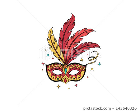 Colorful Carnival Event Mask with Feather Colorful Carnival Event Mask with Feather 143640320