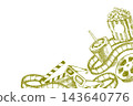 Old cinema corner frame in a sketch style. Vector illustration. 143640776