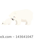 Cute Mother and Baby Polar Bear Characters 143641047