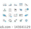 Icon set for business efficiency, data analysis, and business tools 143641129