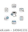 AI Business Icon Set for Automating and Streamlining Operations 143641131