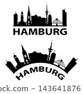 Hamburg city skyline silhouette. Hamburg Germany skyline sign. Hamburg landscape city design. flat style. 143641876