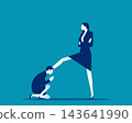 Bullying or oppression. Boss step on Businesswoman 143641990