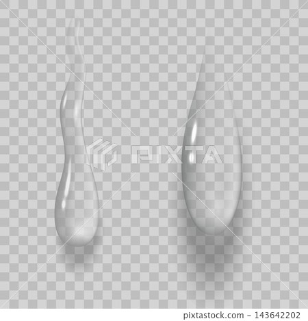 Realistic water drops with reflections and shadows on a transparent background Realistic water drops with reflections and shadows on a transparent background 143642202