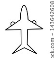 Vector isolated illustration of airplane icon 143642608