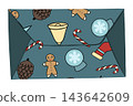Vector isolated illustration of Christmas holiday correspondence. 143642609