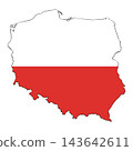 Vector isolated illustration of Poland map and flag 143642611