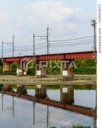近鐵明治線大和川上的鐵橋 近鐵明治線大和川上的鐵橋 143643037