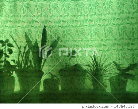Leaf shadows stretch across a subtly textured curtain, creating a natural decorative effect. Leaf shadows stretch across a subtly textured curtain, creating a natural decorative effect. 143643155