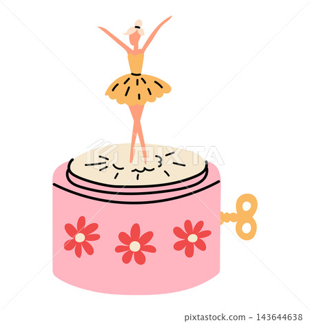 Pink Vintage Ballerina Music Box with Dancing Figurine 143644638