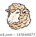 日式綿羊插畫 143644877