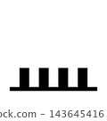 Black bar graph icon representing stagnation at a low level (transparent background) 143645416