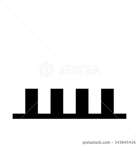 Black bar graph icon representing stagnation at a low level (transparent background) Black bar graph icon representing stagnation at a low level (transparent background) 143645416