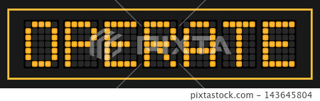 Orange color led banner in word operate on black background Orange color led banner in word operate on black background 143645804