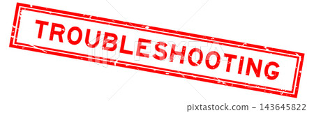 Grunge red troubleshooting word square rubber seal stamp on white background 143645822