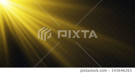Golden light rays illuminating dark abstract background creating a warm sunbeam effect Golden light rays illuminating dark abstract background creating a warm sunbeam effect 143646263