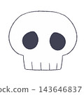 Hand-drawn skull illustration - Cute and simple Halloween material 143646837