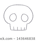 Skull line art illustration - simple hand-drawn Halloween material 143646838